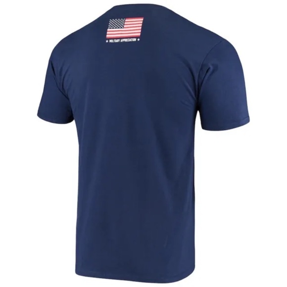Ole Miss Rebels Shirt Men Small Logo Military Appreciation Navy Fanatics - Picture 2 of 4